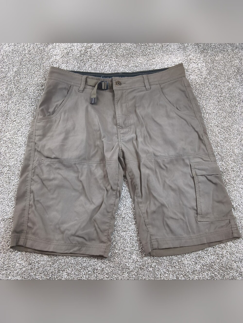 Prana Shorts Mens 33 Brown Zion Stretch Cargo Hiking Zip Off Belted Outdoors
